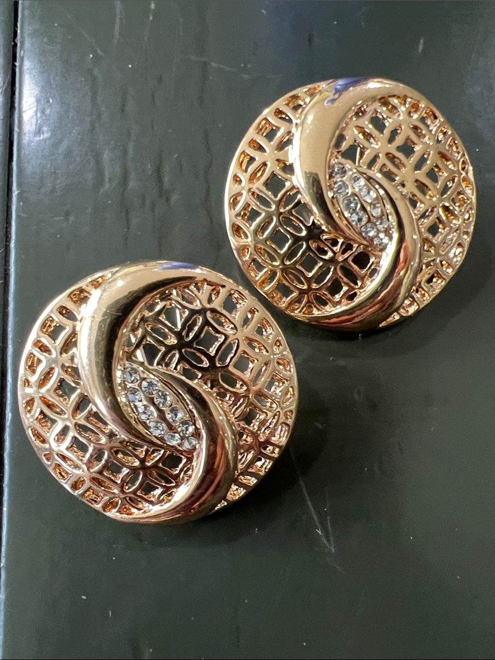 Gold-Tone Crystal Swirl Statement Earrings